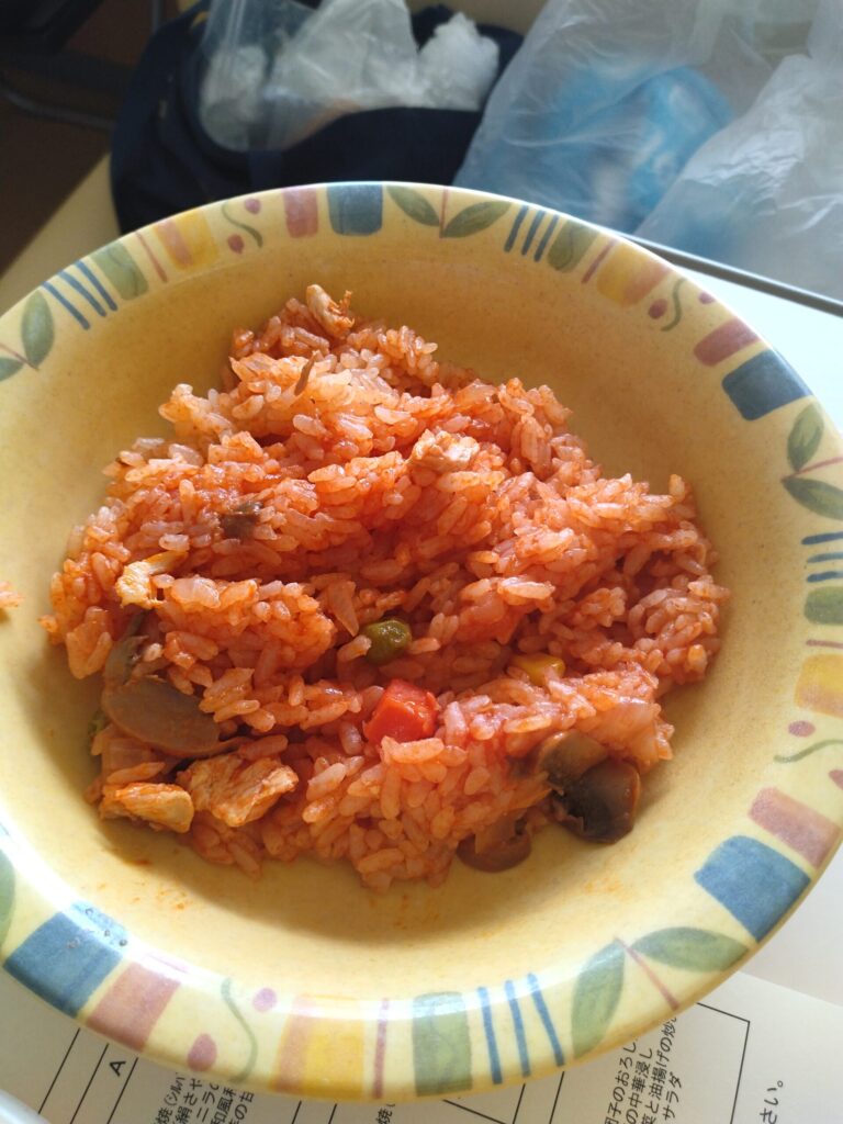 術後2日目の病院食（ケチャップライス）