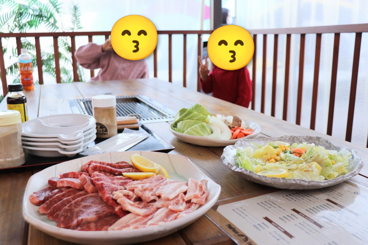 たぬき村の近江牛バーベキューと家族
