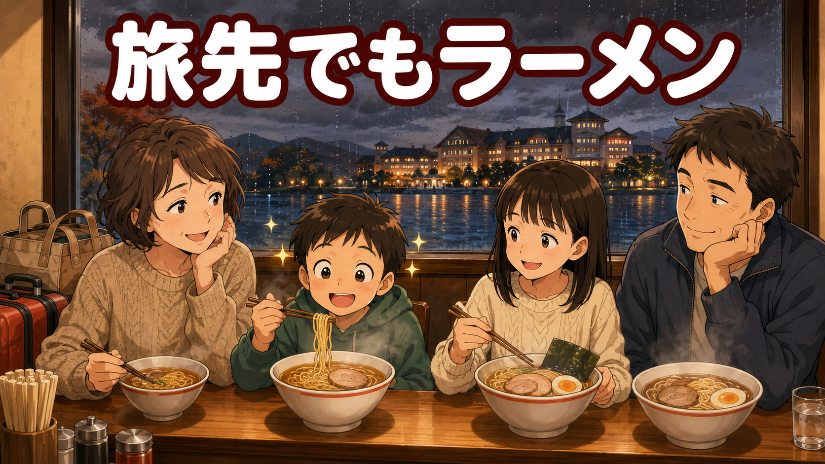 エクシブ琵琶湖に宿泊し家族でラーメンを食べる旅行