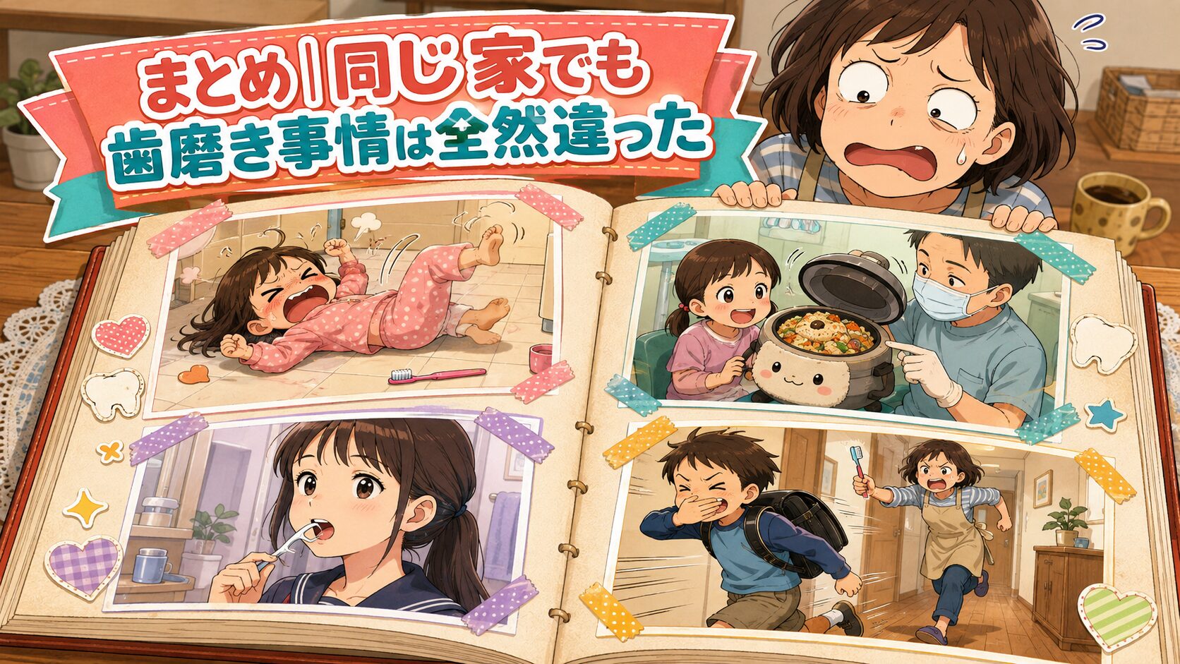 ADHD娘とASD息子で異なった歯磨き事情を振り返るまとめ画像