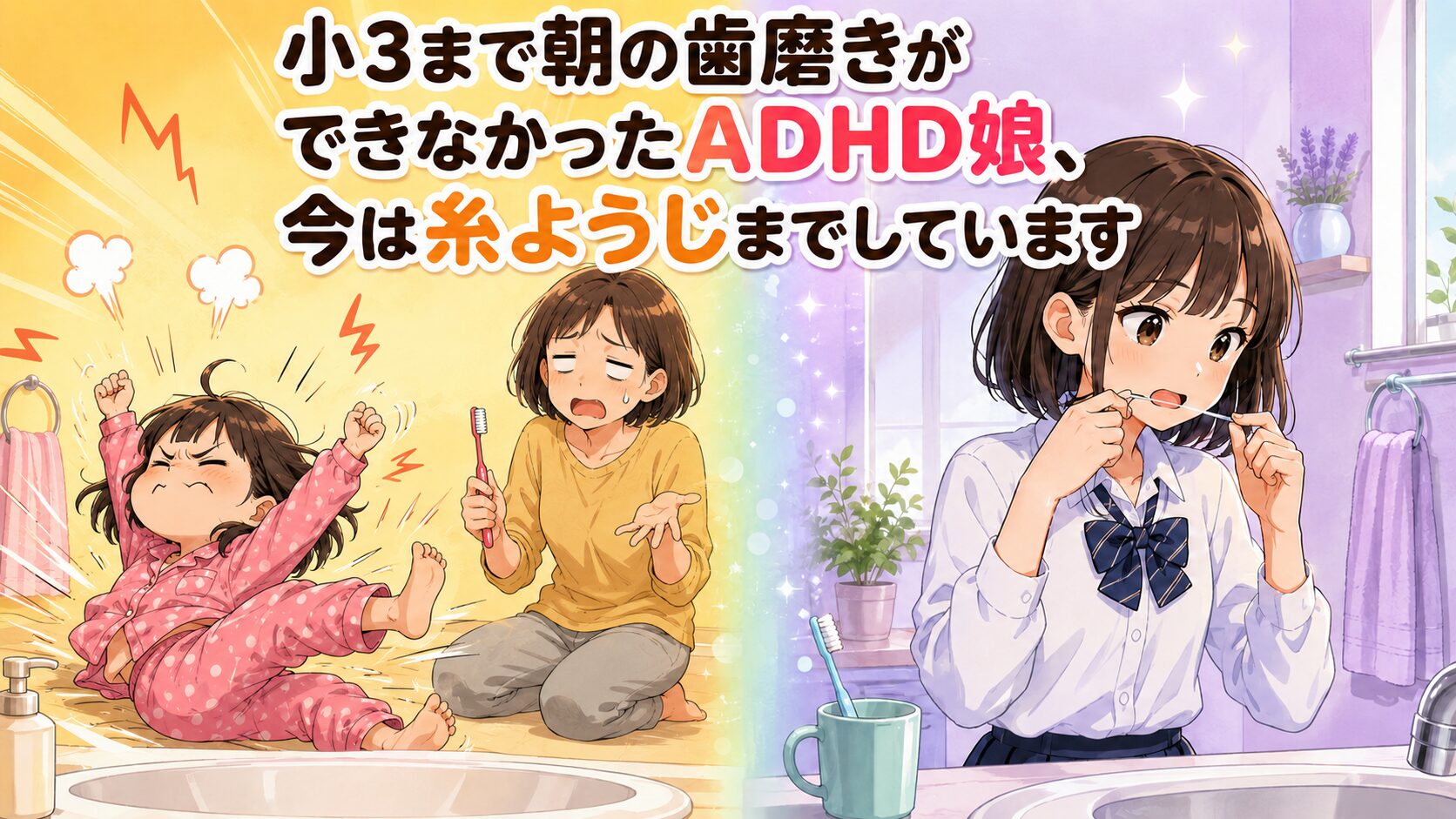 小3まで朝の歯磨きができなかったADHD娘の歯磨き事情