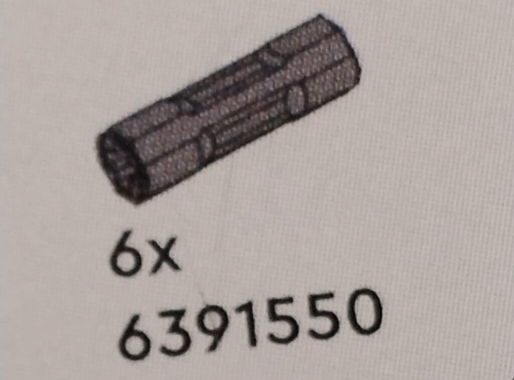 説明書に記載された不足パーツ番号6391550